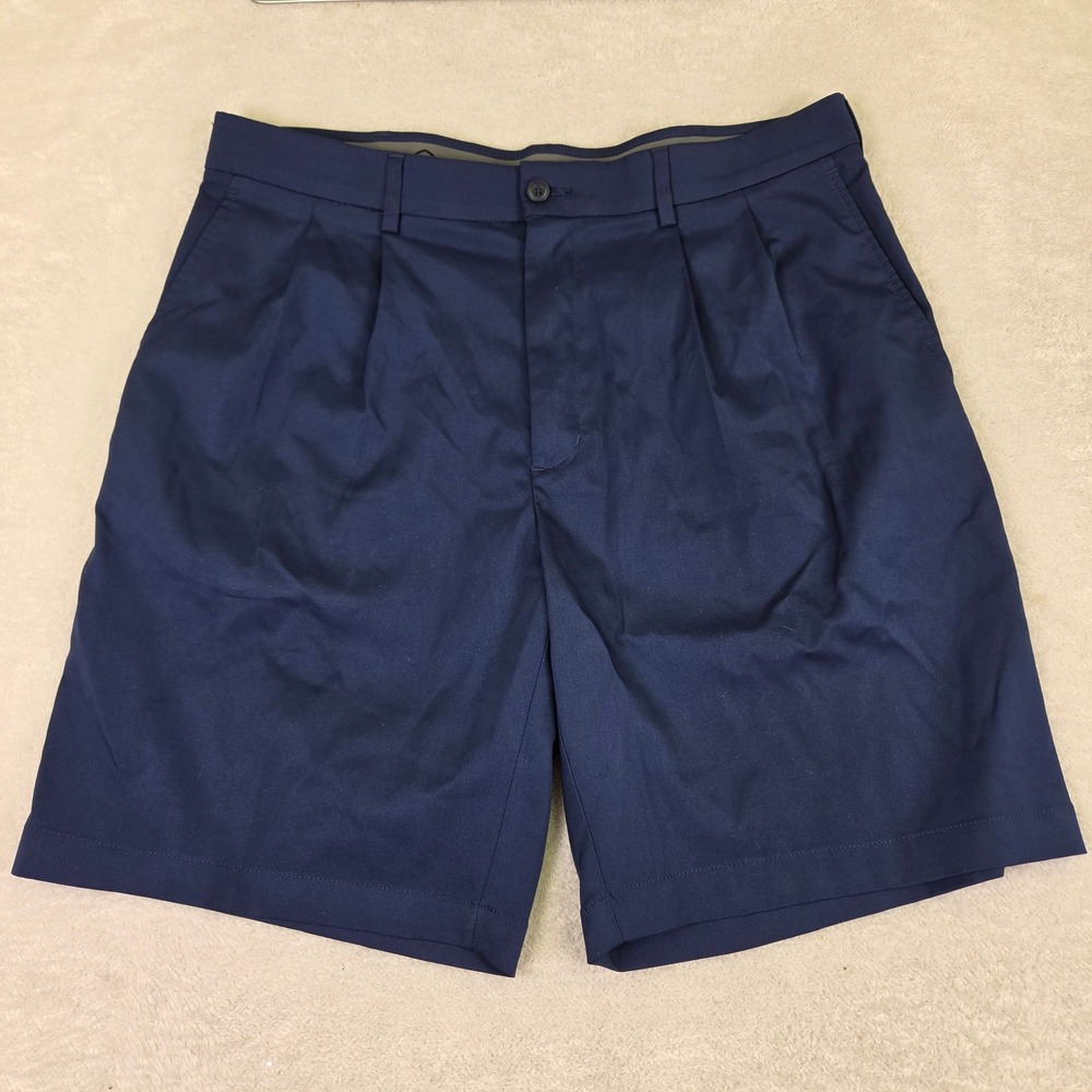 ProTour Mens Pleated Golf Shorts Navy Blue Size 34 Stretch Performance 4557